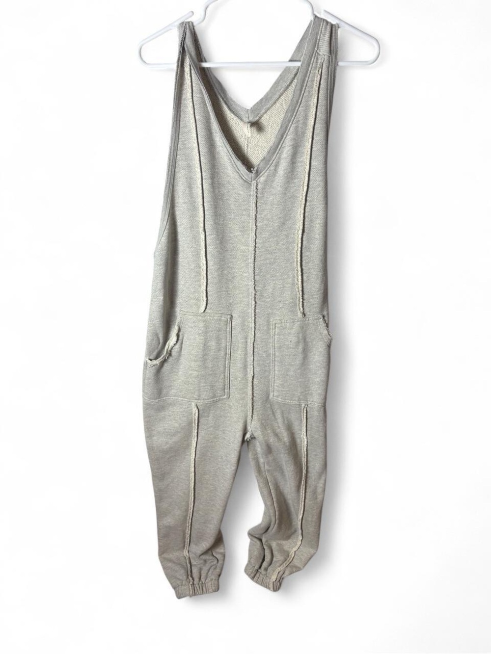 Free People Movement gray & cream jumpsuit 
size xs